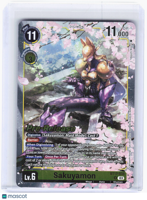 2024 Digimon Card Game—Sakuyamon #BT17-038 (BT-17_PR)—Rare Foil (Lightly Played)