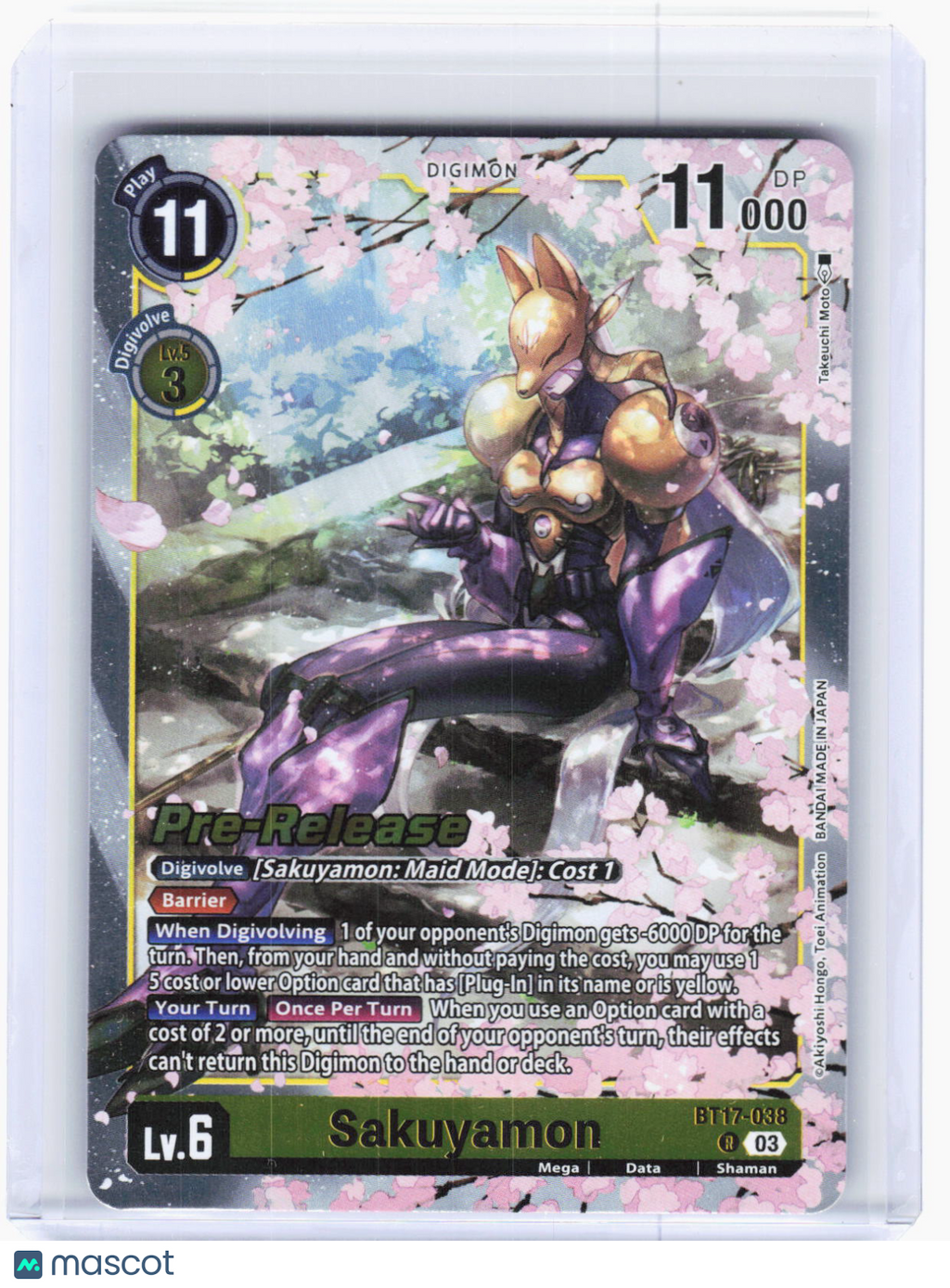 2024 Digimon Card Game—Sakuyamon #BT17-038 (BT-17_PR)—Rare Foil (Lightly Played)