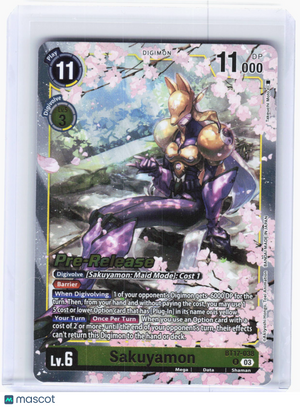 2024 Digimon Card Game—Sakuyamon #BT17-038 (BT-17_PR)—Rare Foil (Lightly Played)