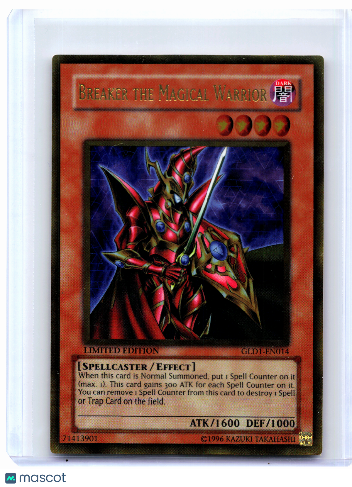 2008 YuGiOh—Breaker the Magical Warrior #GLD1-EN014 Gold Series 1—Gold Rare (LE)