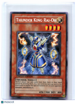2008 YuGiOh!—Thunder King Rai-Oh #YG02-EN001 GX Manga Promotional Cards—SE (LE)