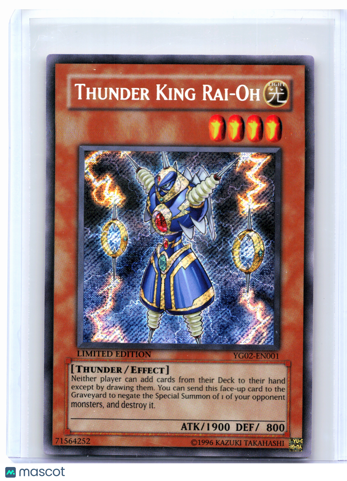 2008 YuGiOh!—Thunder King Rai-Oh #YG02-EN001 GX Manga Promotional Cards—SE (LE)