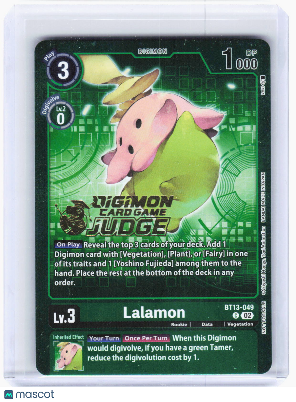 2023 Digimon Card Game—Lalamon (Judge Pack 5) #BT13-049 (BT-13)—Common Foil (LP)
