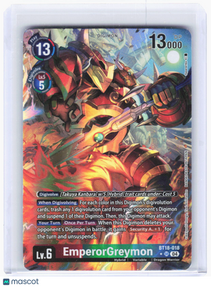 2024 Digimon Card Game—EmperorGreymon (Alt Art) #BT18-018 (BT18-19)—(SR) Foil