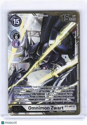 2021 Digimon Card Game—Omnimon Zwart #BT5-087 Battle of Omni—Super Rare Foil
