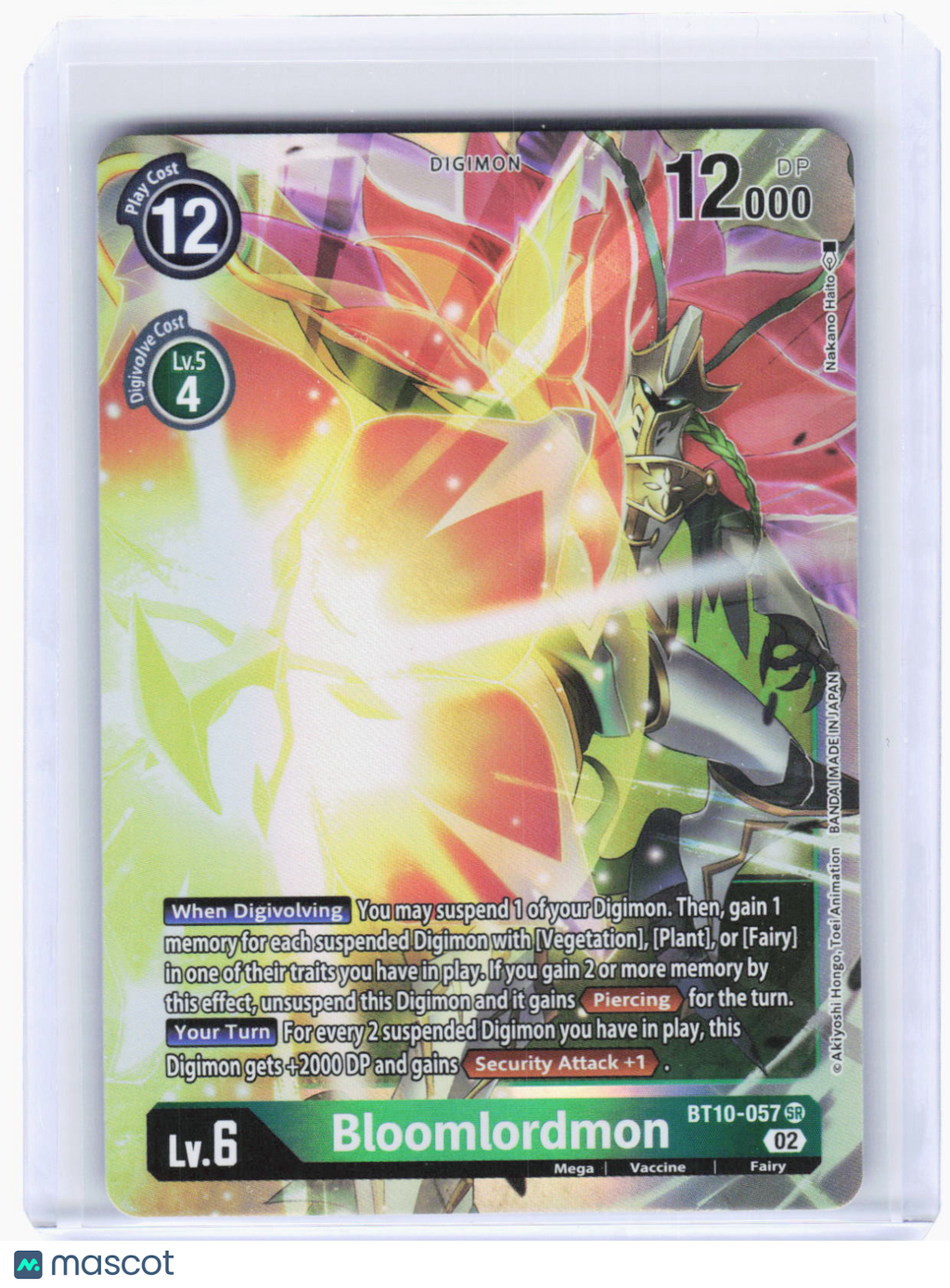 2022 Digimon Card Game—BloomLordmon #BT10-057 Xros Encounter—Super Rare Foil
