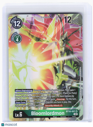 2022 Digimon Card Game—Bloomlordmon #BT10-057 Xros Encounter—Super Rare Foil