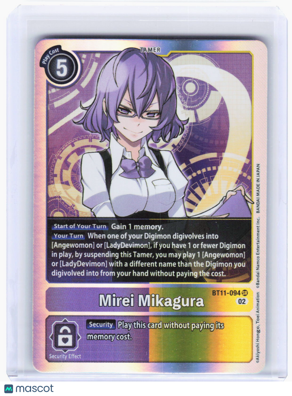 2023 Digimon Card Game—Mirei Mikagura #BT11-094 (BT-11)—Super Rare Foil