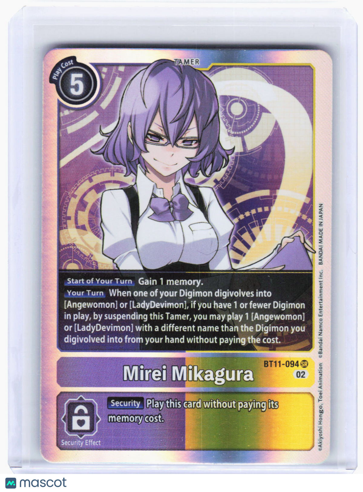2023 Digimon Card Game—Mirei Mikagura #BT11-094 (BT-11)—Super Rare Foil