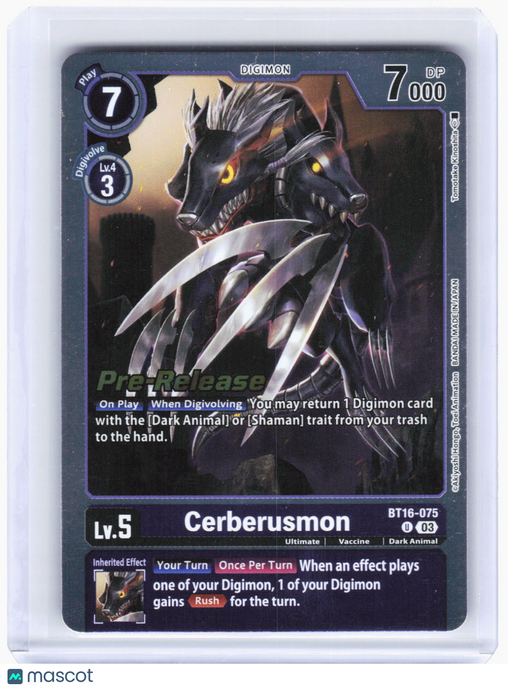 2024 Digimon Card Game—Cerberusmon #BT16-075 (BT-16_PR)—Uncommon Foil