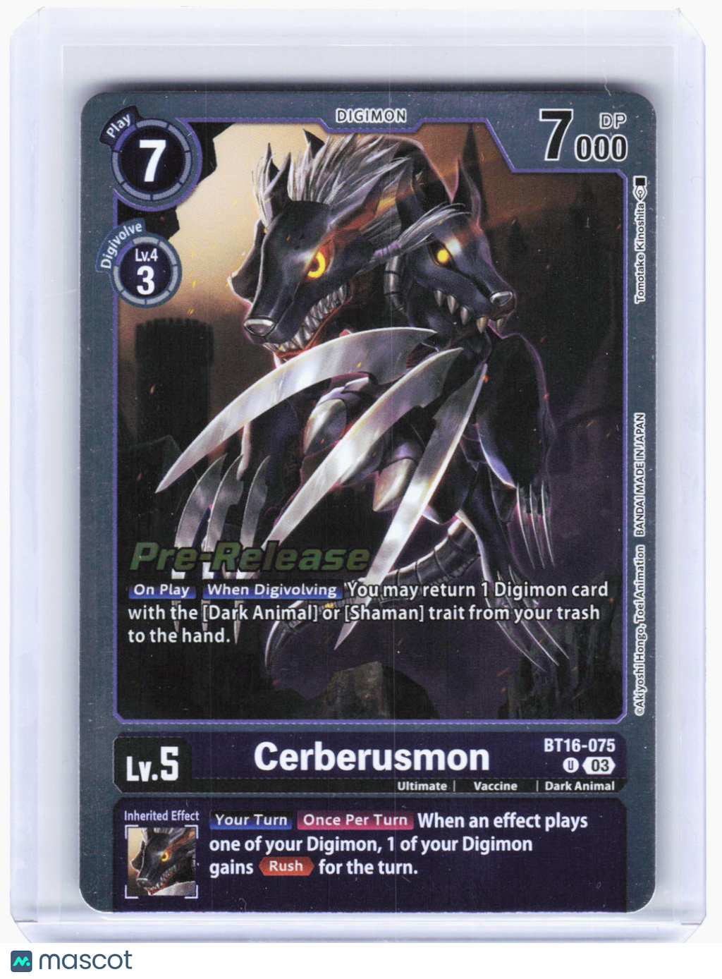 2024 Digimon Card Game—Cerberusmon #BT16-075 (BT-16_PR)—Uncommon Foil