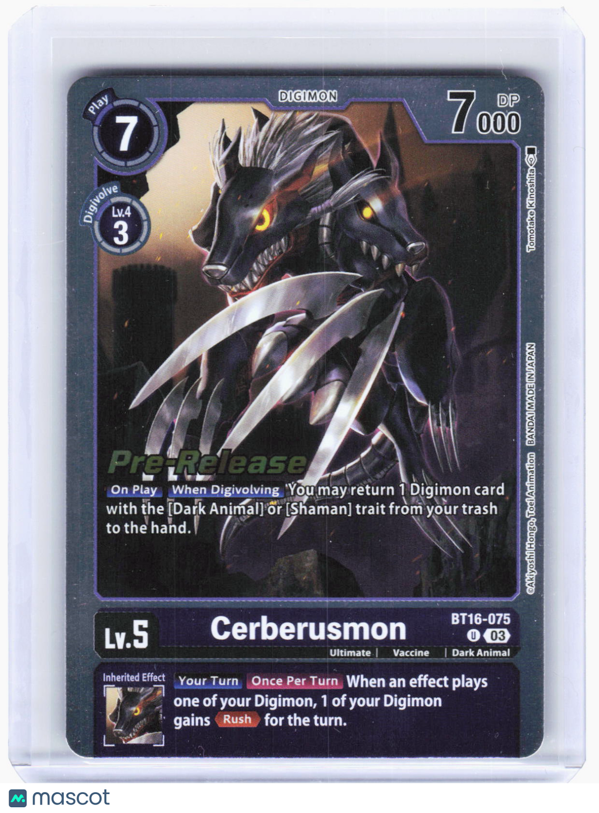 2024 Digimon Card Game—Cerberusmon #BT16-075 (BT-16_PR)—Uncommon Foil