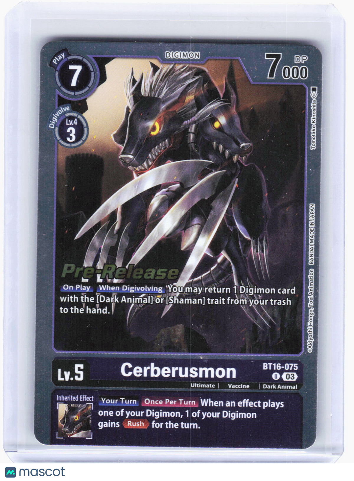 2024 Digimon Card Game—Cerberusmon #BT16-075 (BT-16_PR)—Uncommon Foil