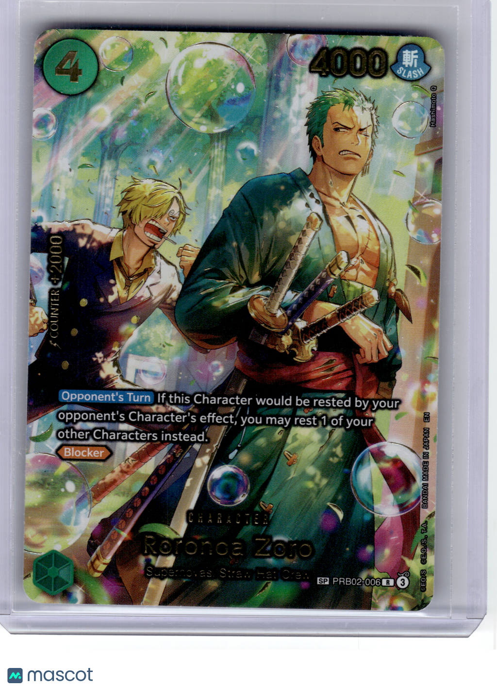 2026 One Piece Card Game—Roronoa Zoro #PRB02-006 OP14-EB04— SP Foil [LP]