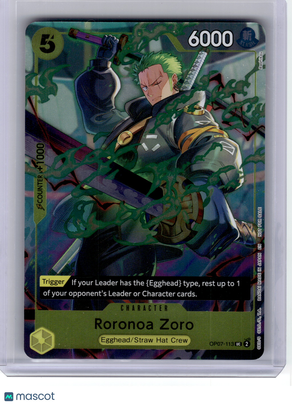 2025 One Piece Card Game—Roronoa Zoro #OP07-113 One Piece Day Dallas 2025—Foil