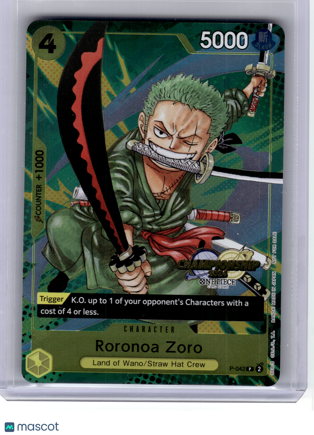 One Piece Card Game—Roronoa Zoro #P-042 CS 2024 Event Pack—Promo Foil