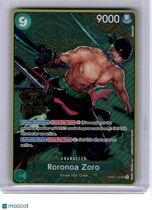 One Piece Card Game—Roronoa Zoro #OP06-118 One Piece 2nd Anniversary Set—SEC