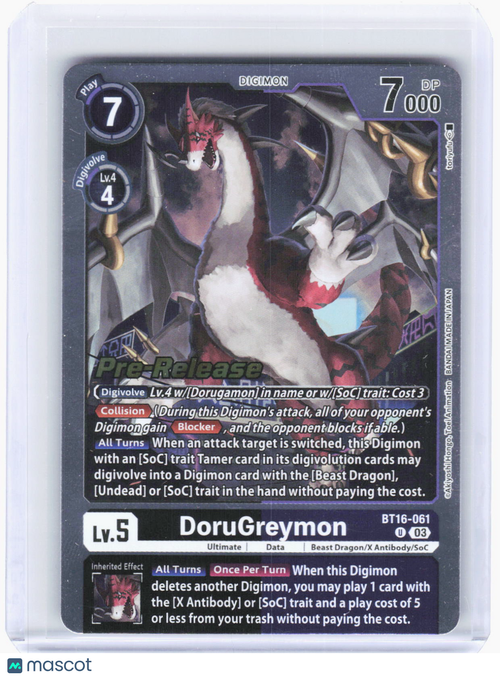 2024 Digimon Card Game—DoruGreymon #BT16-061 (BT-16_PR)—Uncommon Foil