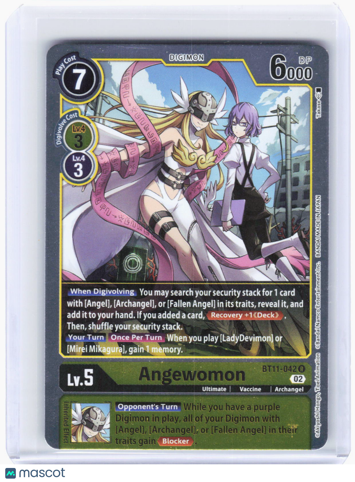 2023 Digimon Card Game—Angewomon #BT11-042 Dimensional Phase—Rare Foil