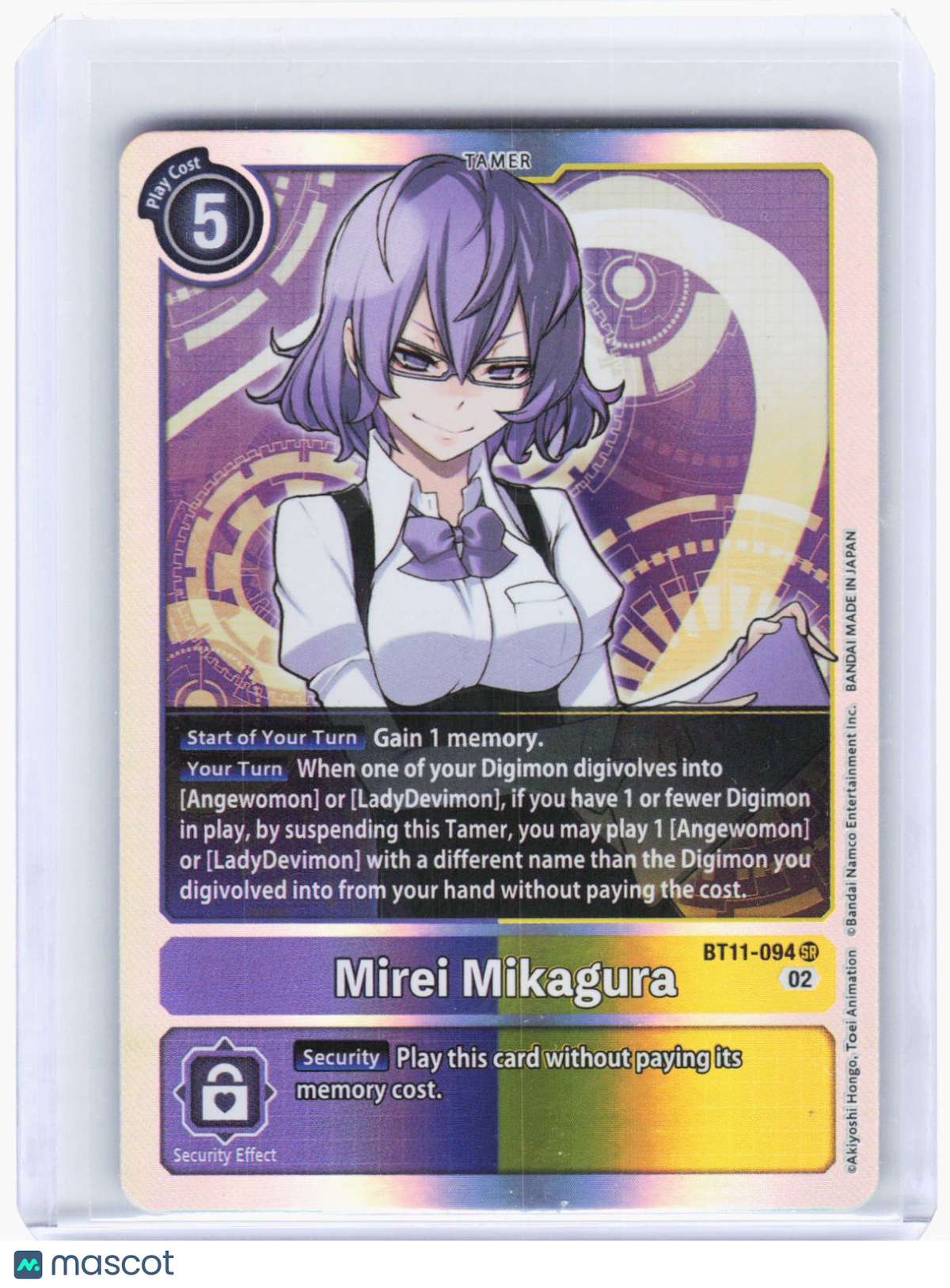 2023 Digimon Card Game—Mirei Mikagura #BT11-096 (BT-11)—SR Foil (Lightly Played)