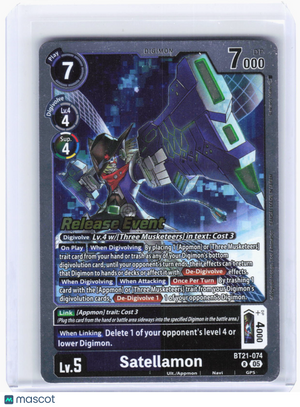 2024 Digimon Card Game—Satellamon #BT21-074 BT21—Rare Foil (Lightly Played)