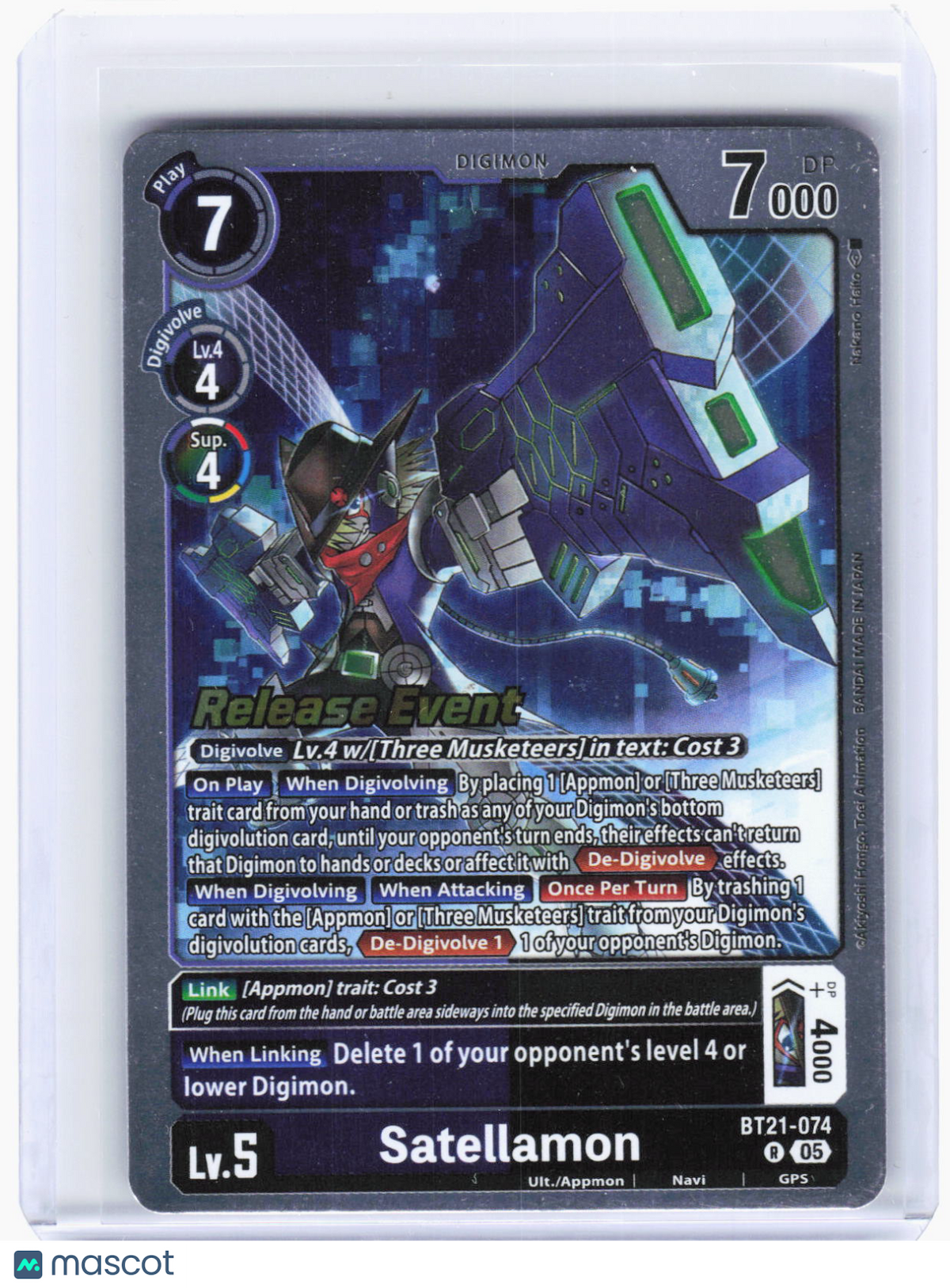 2024 Digimon Card Game—Satellamon #BT21-074 BT21—Rare Foil (Lightly Played)