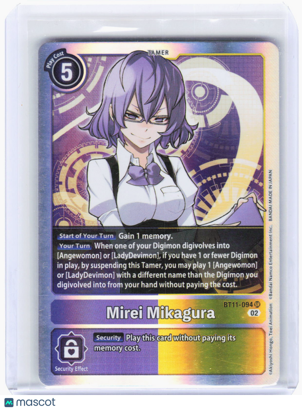 2023 Digimon CCG—Mirei Mikagura #BT11-094 Dimensional Phase—Super Rare Foil (LP)
