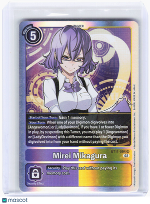 2023 Digimon CCG—Mirei Mikagura #BT11-094 Dimensional Phase—Super Rare Foil (LP)