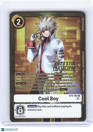 2023 Digimon Card Game—Cool Boy #BT9-092 (BT-09)—Promo Foil