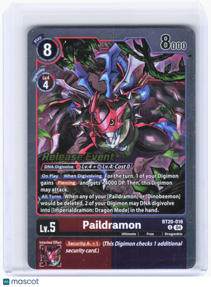 2024 Digimon Card Game—Paildramon #BT20-016(BT-20_PR)—Uncommon Foil