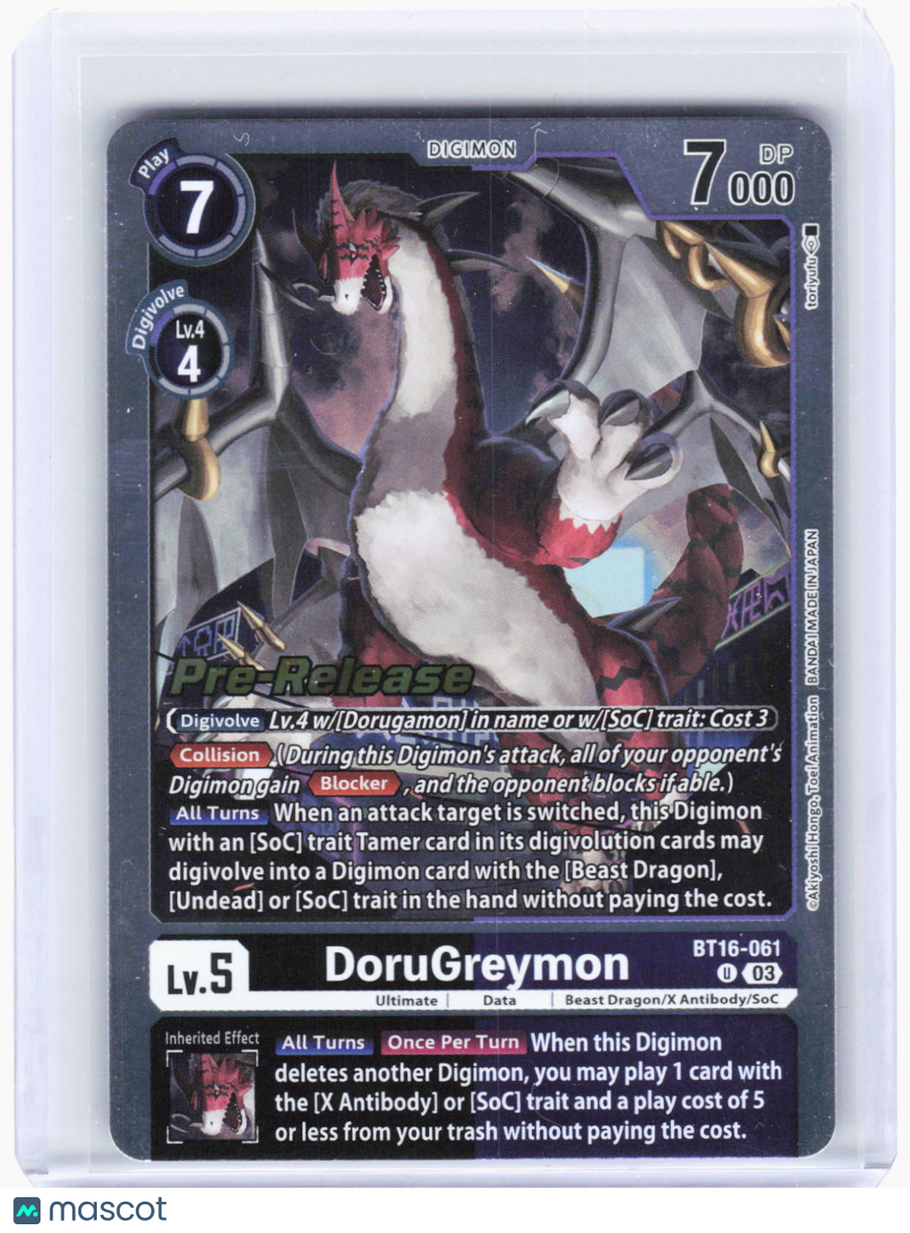 2024 Digimon Card Game—DoruGreymon #BT16-061 (BT-16_PR)—Uncommon Foil