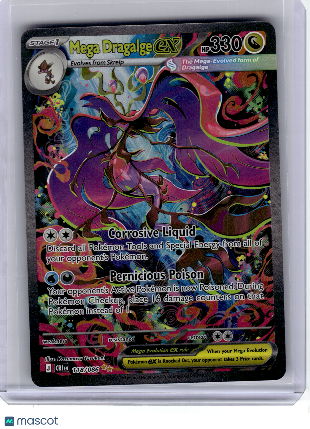 2026 Pokemon—Mega Dragalge ex #118 Chaos Rising—Special Illustration Rare Holo
