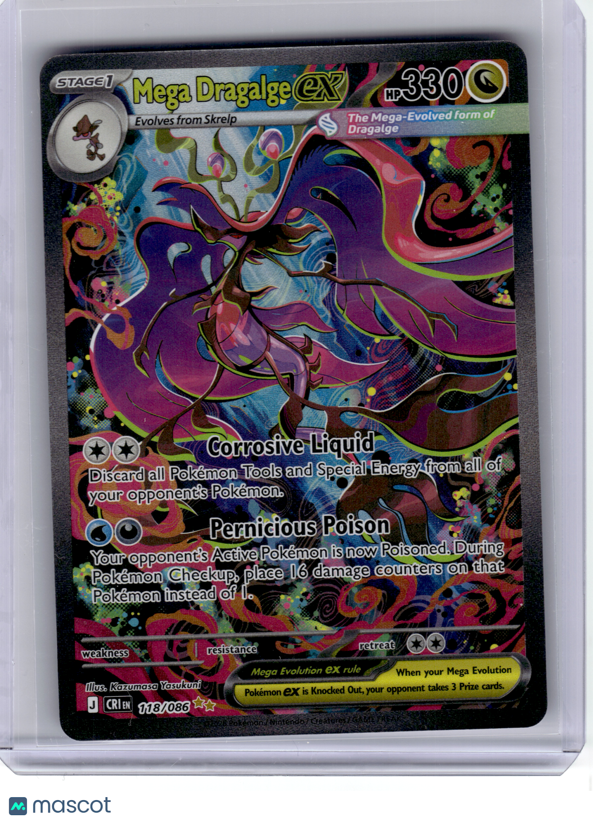 2026 Pokemon—Mega Dragalge ex #118 Chaos Rising—Special Illustration Rare Holo