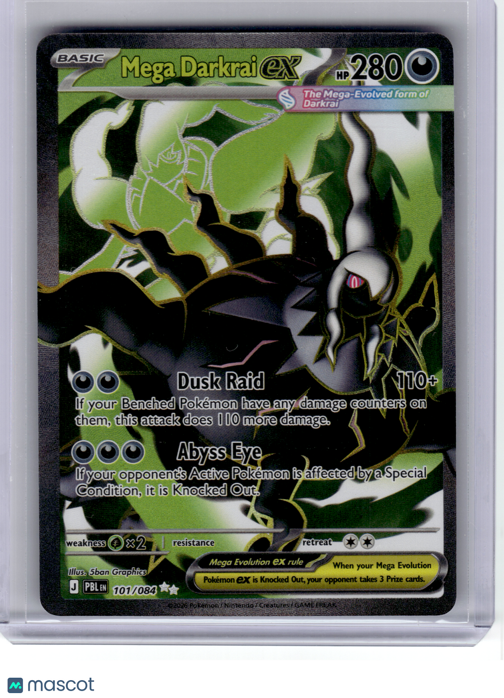 2026 Pokemon—Mega Darkrai ex #101 Pitch Black—Ultra Rare Holo