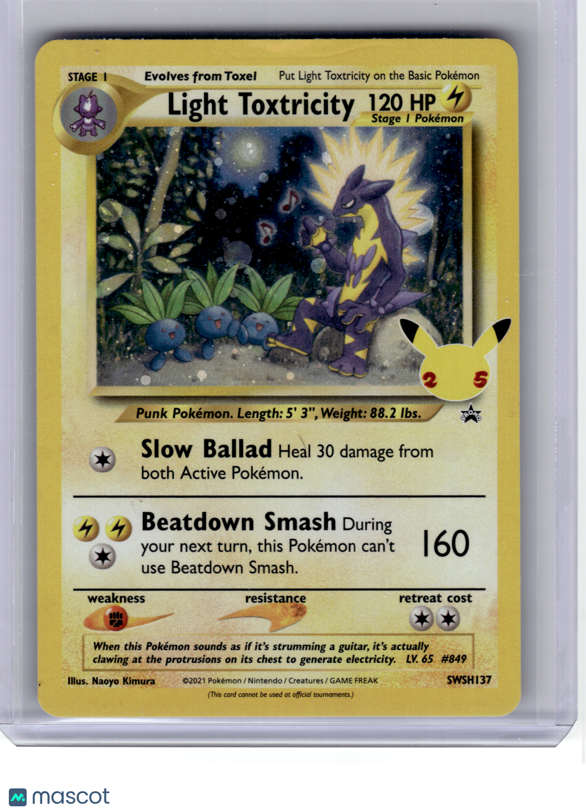 2021 Pokemon—Light Toxtricity #SWSH137 CCL—Black Star Promo Holo