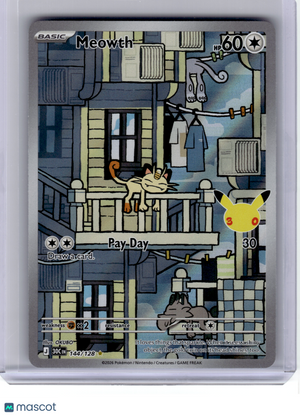 2026 Pokemon—Meowth #144 30th Celebration—Illustration Rare Holo