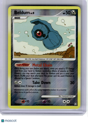 2012 Pokemon—Beldum #83 Legends Awakened—Common Reverse Holo [Heavily Played]