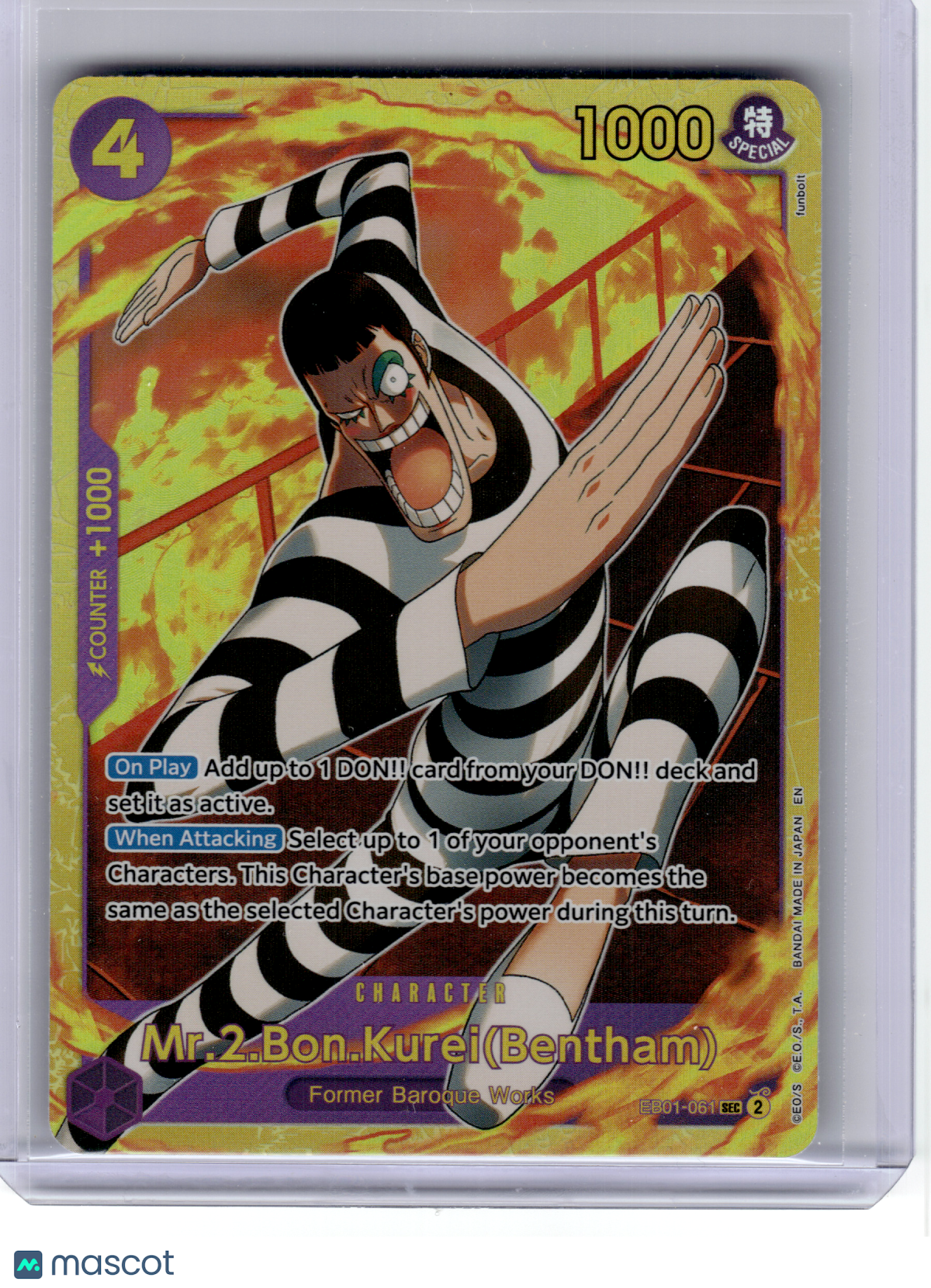 2025 One Piece CCG—Mr.2.Bon.Kurei(Bentham)(Reprint) #061 PRB-02—Secret Rare Foil