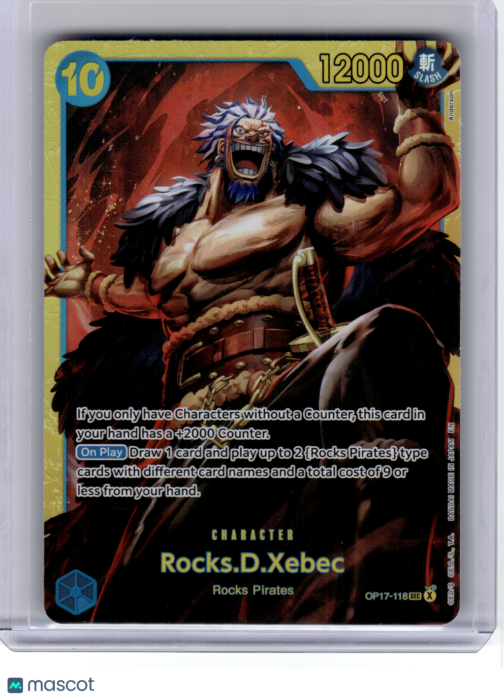 2026 One Piece CCG—Rocks.D.Xebec #118 The World's Strongest Warriors—SEC Foil