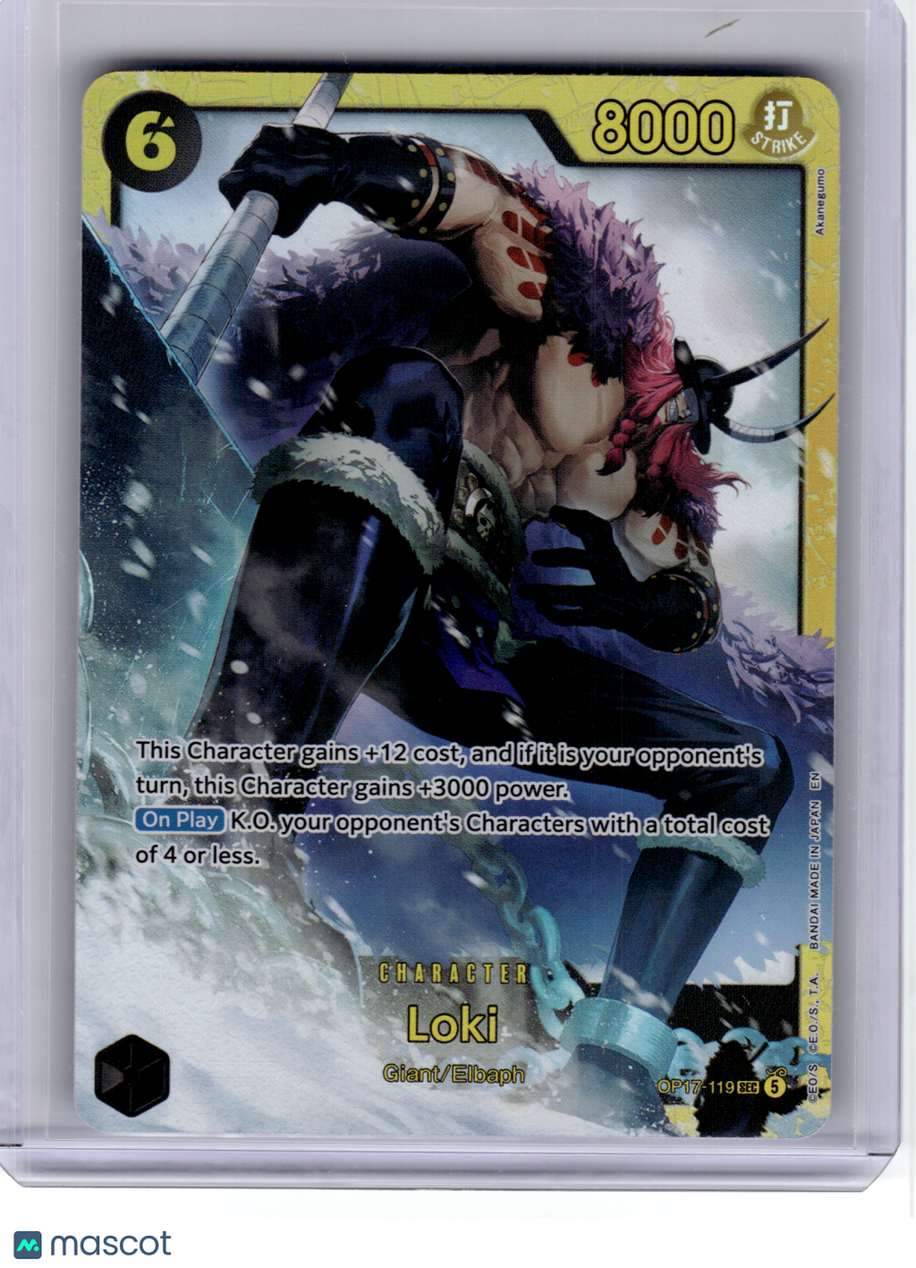 2026 One Piece CCG—Loki #119 The World's Strongest Warriors—Secret Rare Foil