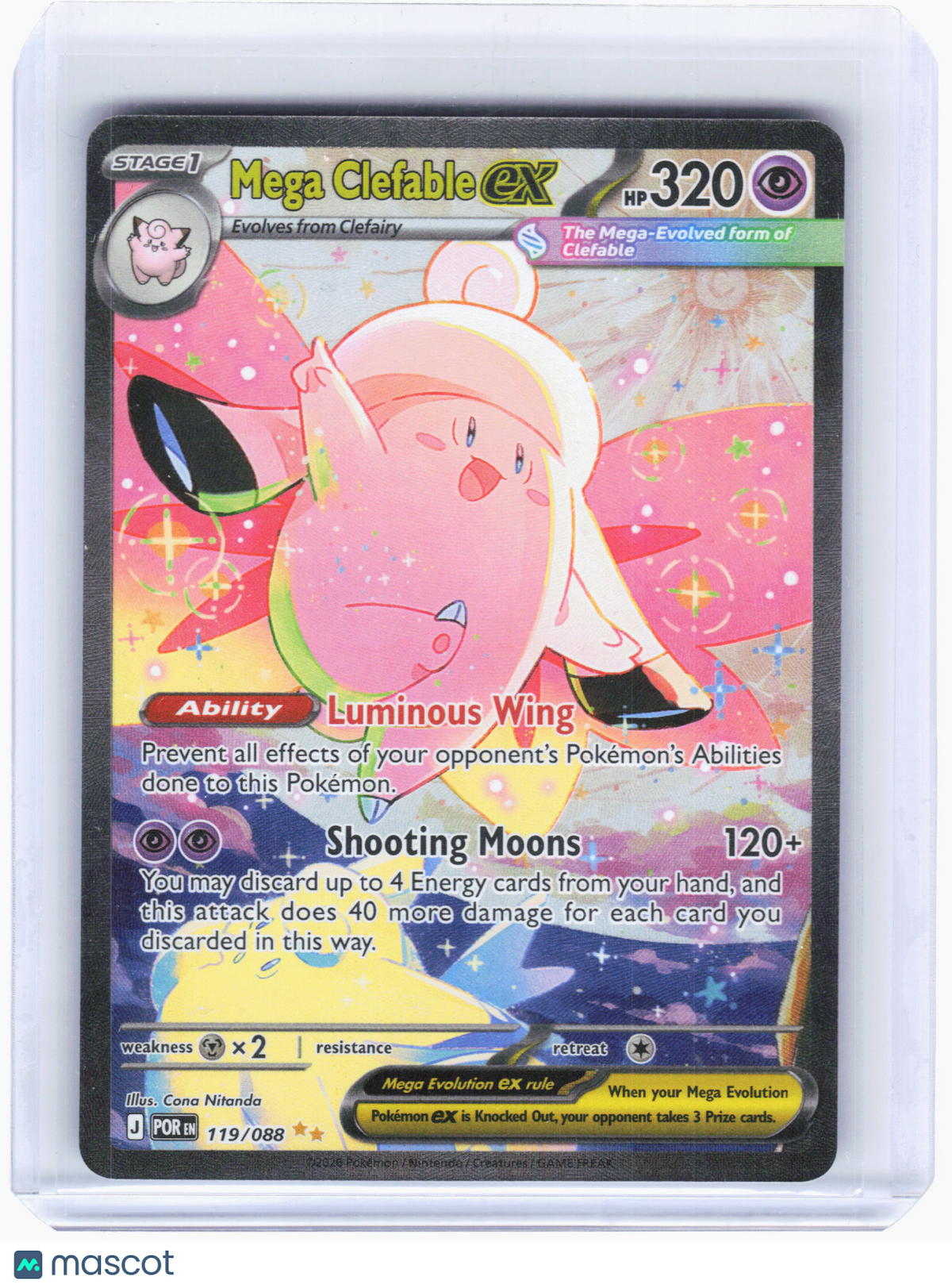 2026 Pokemon—Mega Clefable EX #119 Perfect Order—Special Illustration Rare Holo