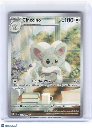 2025 Pokemon—Cinccino #153 Black Bolt—Illustration Rare Holo