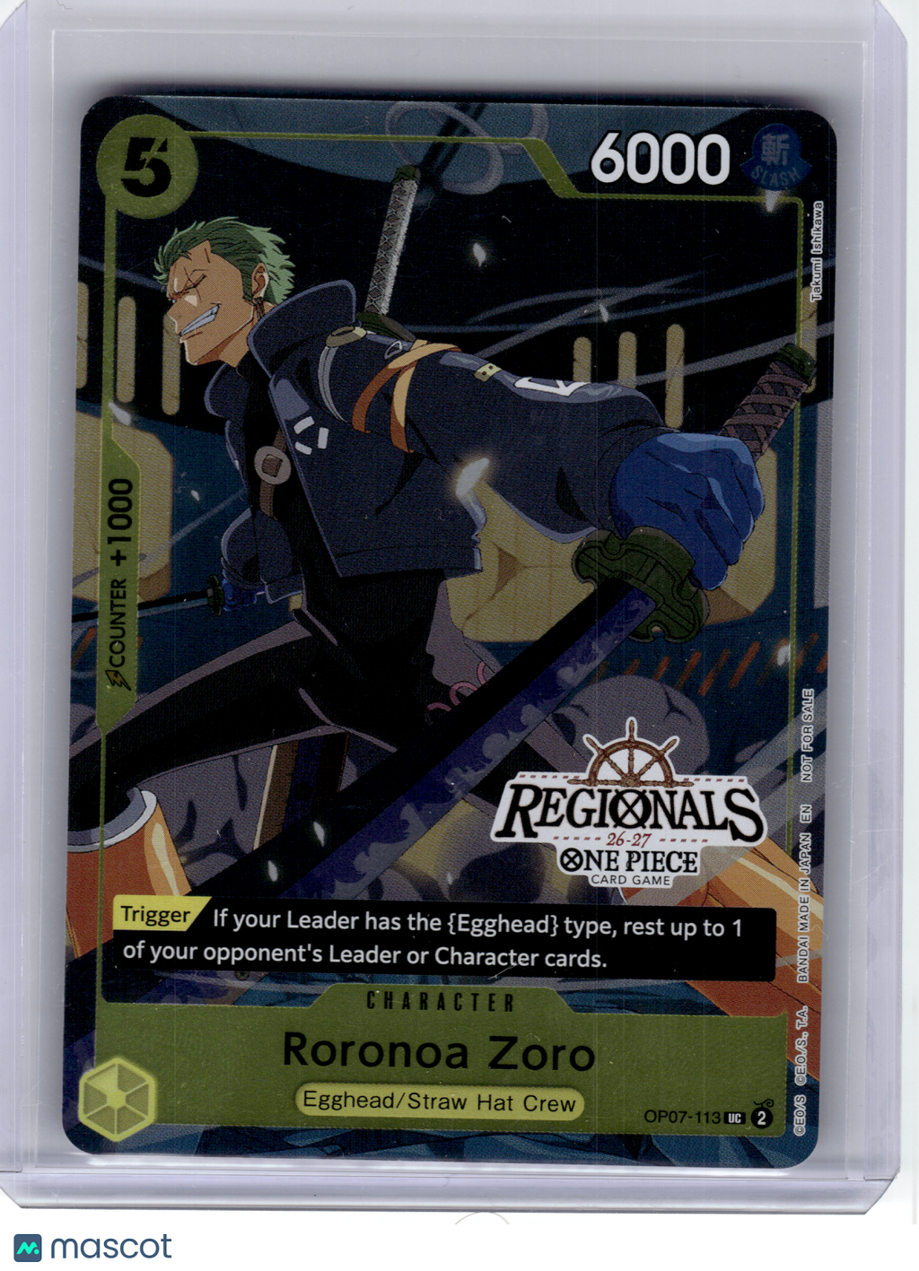 2026 One Piece CCG—Roronoa Zoro (Regional Vol.1) #OP07-113 OP-PR—Promo Foil