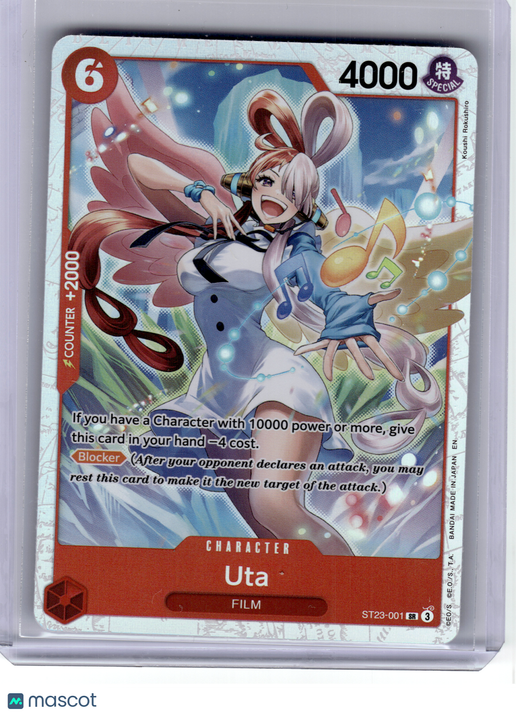2025 One Piece CCG—Uta #001 Starter Deck 23 RED Shanks—Super Rare Foil