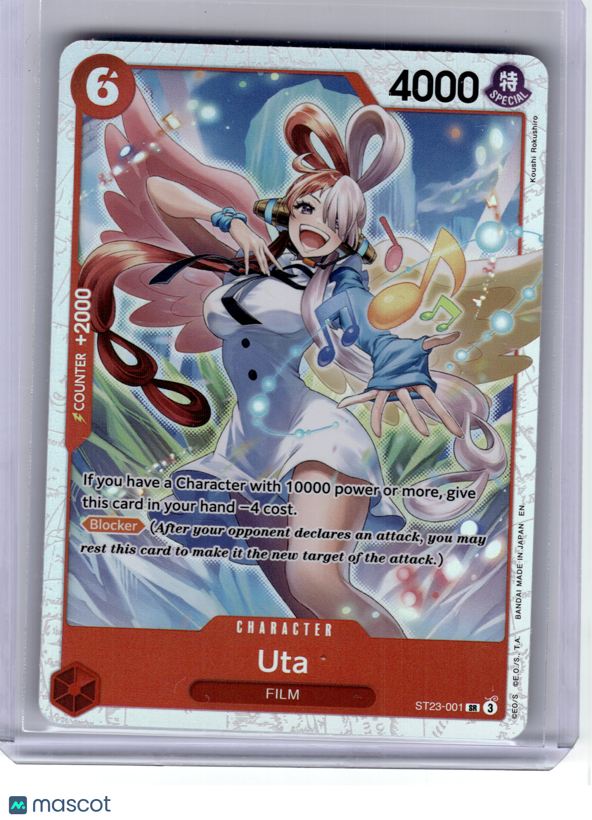 2025 One Piece CCG—Uta #001 Starter Deck 23 RED Shanks—Super Rare Foil