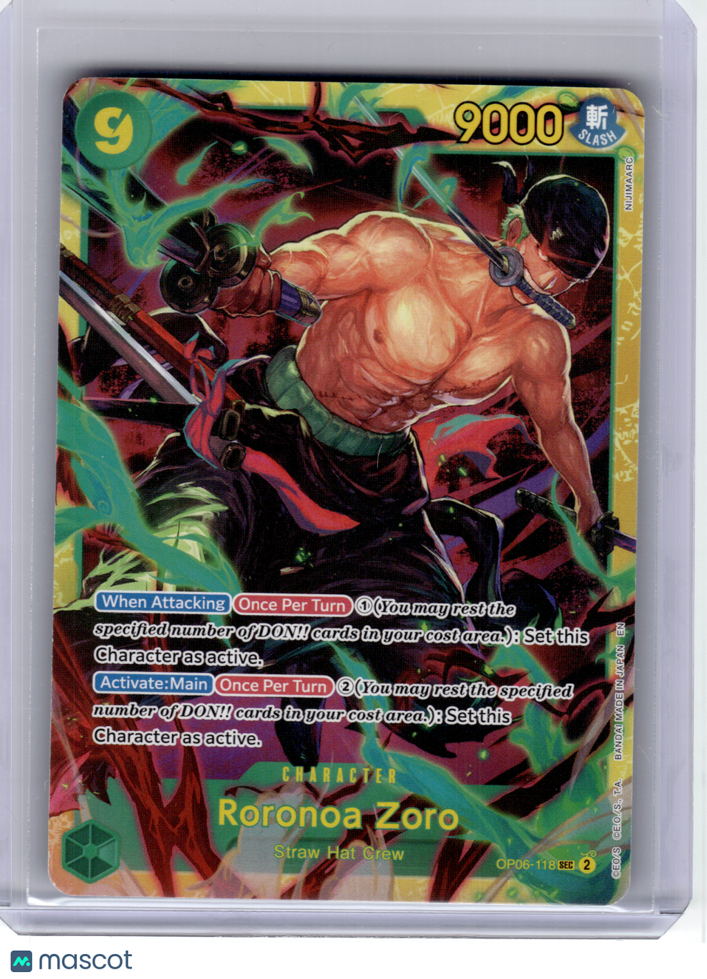 2024 One Piece CCG—Roronoa Zoro (Reprint) #OP06-118 PRB-02—Secret Rare Foil
