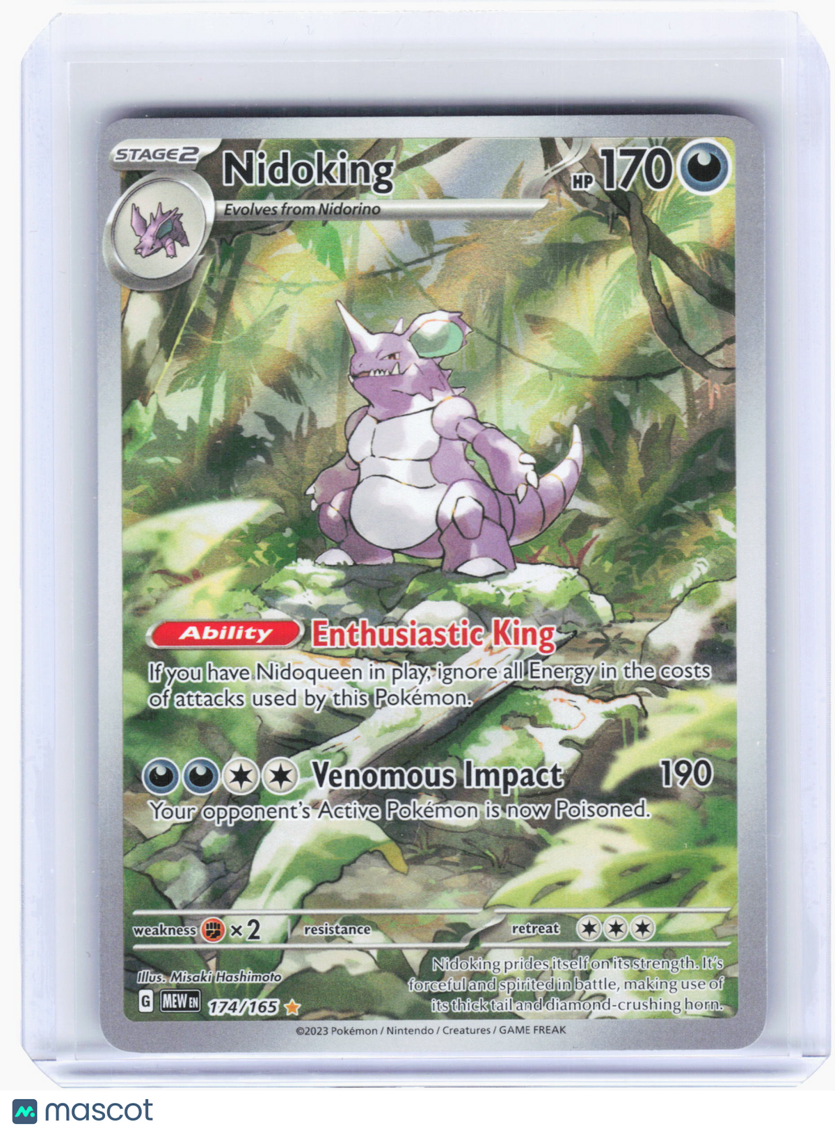 2023 Pokemon—Nidoking #174 Scarlet & Violet 151—Illustration Rare Holo