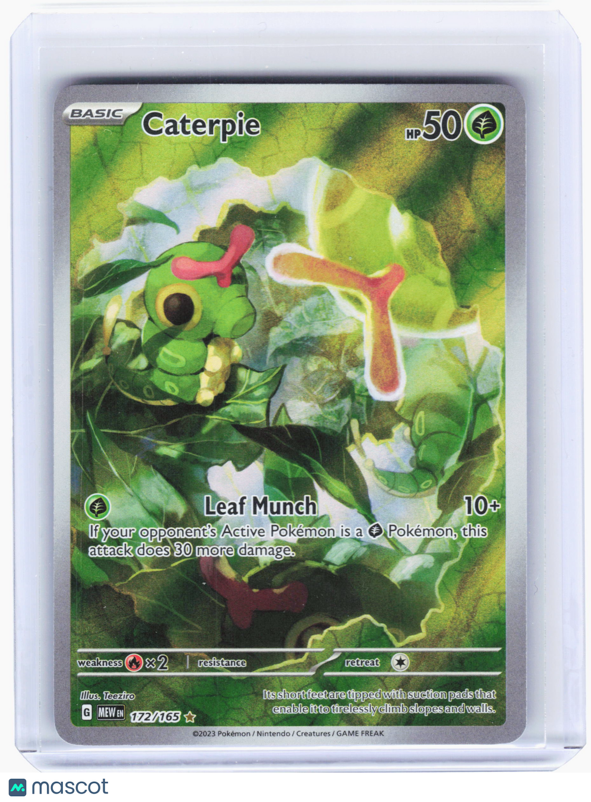 2023 Pokemon—Caterpie #172 Scarlet & Violet 151—Illustration Rare Holo