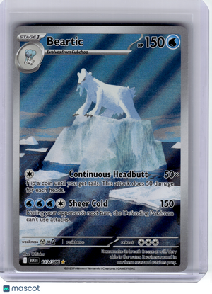 2025 Pokemon—Beartic #110 Black Bolt—Illustration Rare Holo