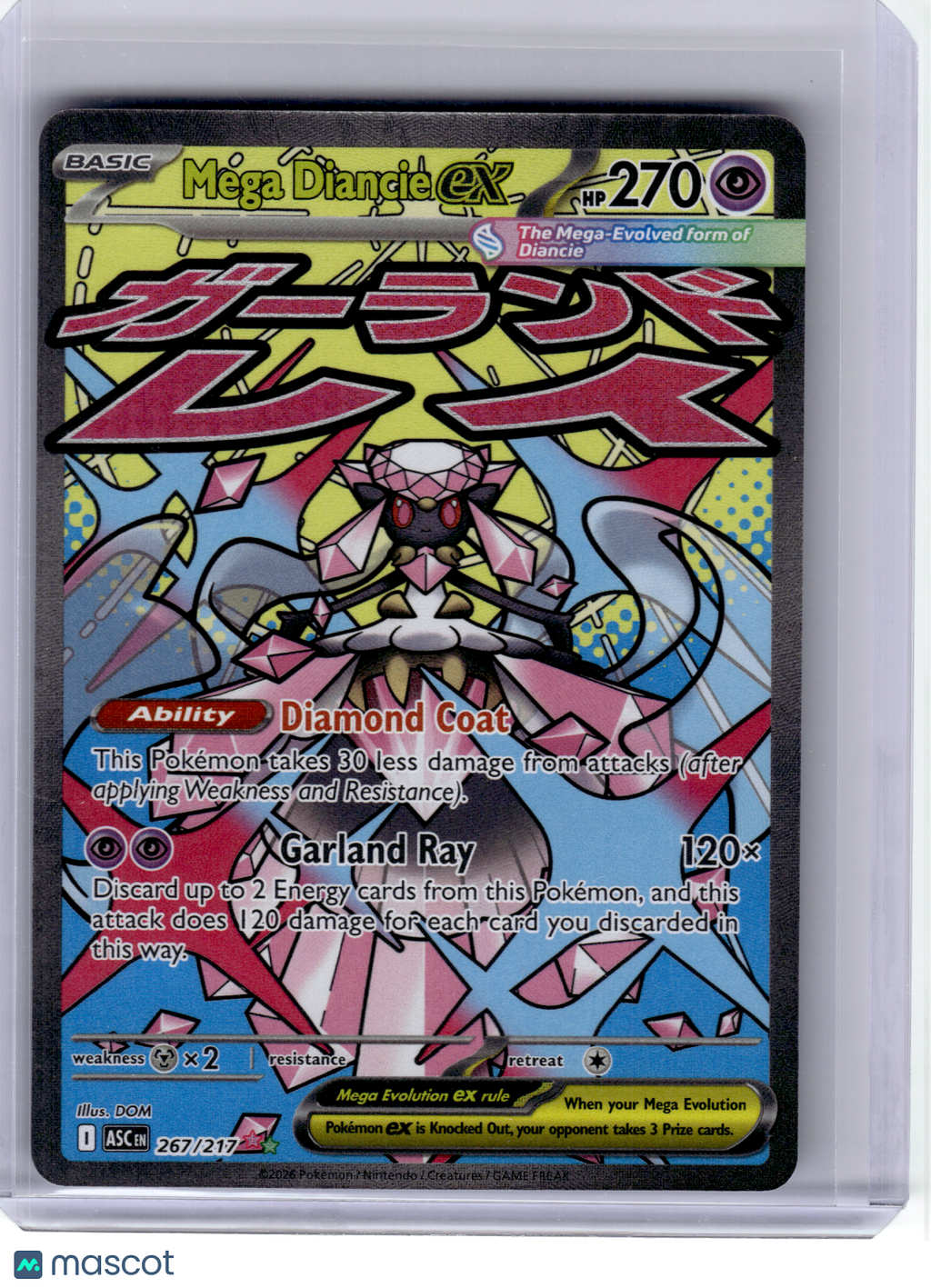 2026 Pokemon—Mega Diancie ex #267 Ascended Heroes—Mega Attack Rare Holo